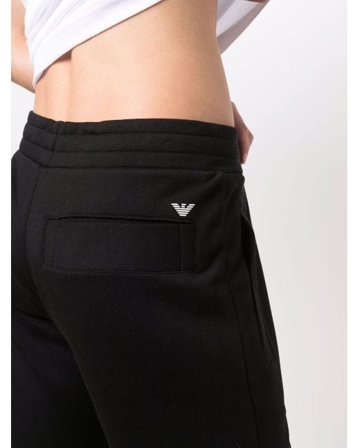 Emporio Armani Black Logo Detailed Sweatpants for men