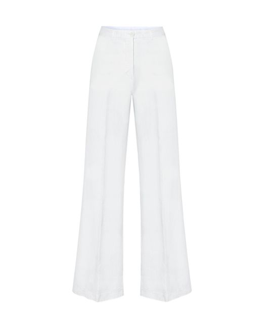 Aspesi White Wide-Leg Trousers