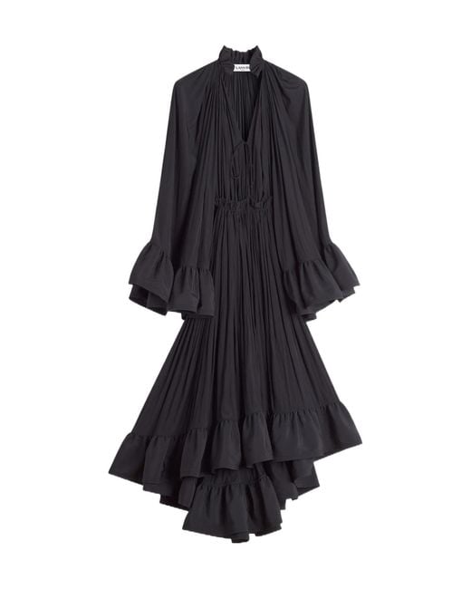 Lanvin Blue Ruffled Midi Dress