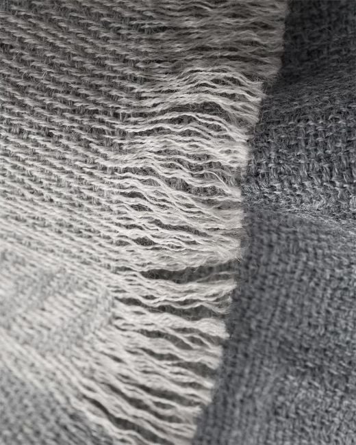 Prada Gray Wool And Silk Stole for men