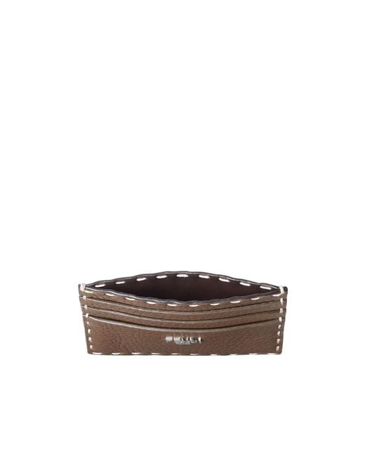 Fendi Brown Selleria Cardholder for men