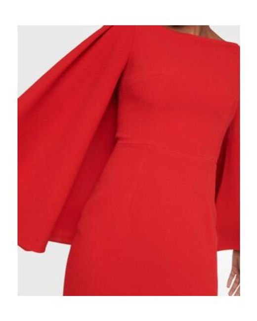Emilia Wickstead Red Niesha Crêpe Midi Dress