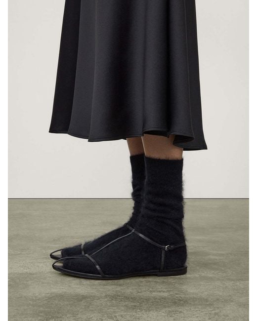 Lisa Yang Black Brushed-Cashmere Socks
