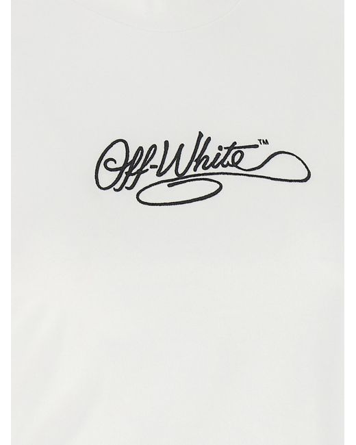 Off-White c/o Virgil Abloh White Logo-Embroidered T-Shirt