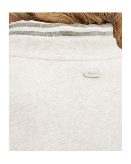Barbour White Logo Crew Neck Sweatshirt
