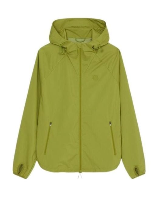 KENZO Green Logo-Patch Hooded Jacket for men