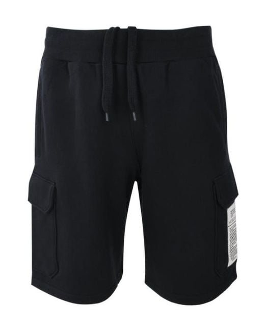 Moschino Black Logo-Patch Organic Cotton Track Shorts for men