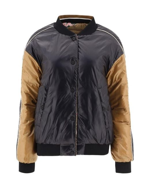 Herno Pink Flower Printed Padded Bomber Jacket