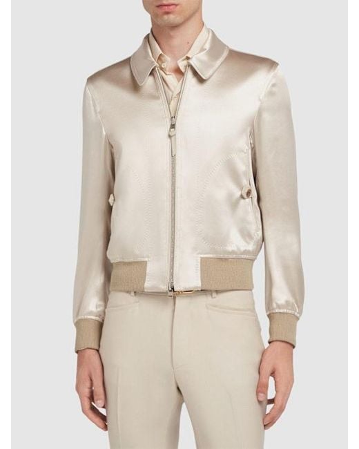 Tom Ford Natural Silk Satin Reversible Jacket for men