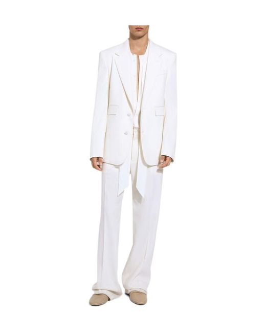 Dolce & Gabbana White Single-Breasted Sicilia Fit Jacket for men