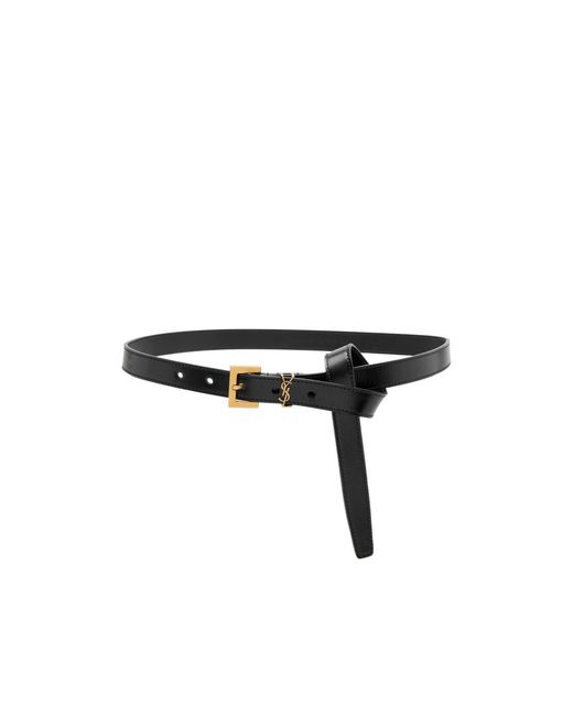Saint Laurent Black Logo Leather Belt