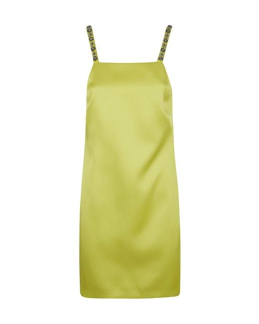 Twinset Green Duchesse Embellished Short Dress