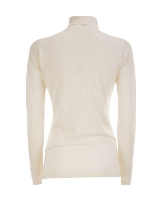 Fabiana Filippi White Turtleneck Knit Top