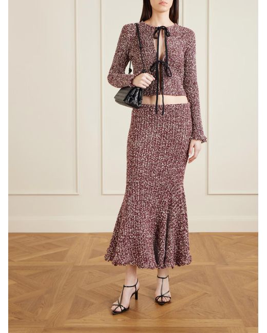 Proenza Schouler Brown Colette Circular Tweed Midi Skirt