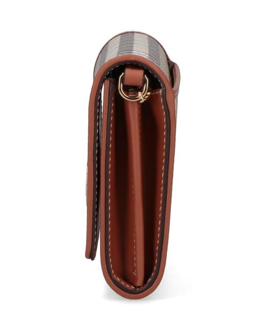 Burberry Brown Checked Chain-Linked Shoulder Bag