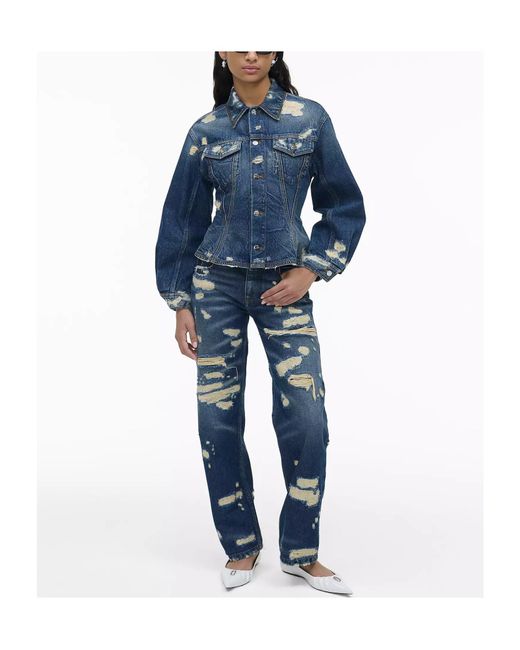 Marc Jacobs Blue Distressed Denim Jacket