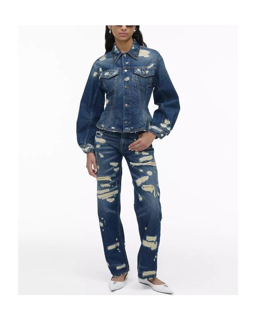 Marc Jacobs Blue Distressed Denim Jacket