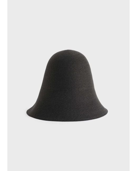 Totême Black Woven Paper Sun Hat