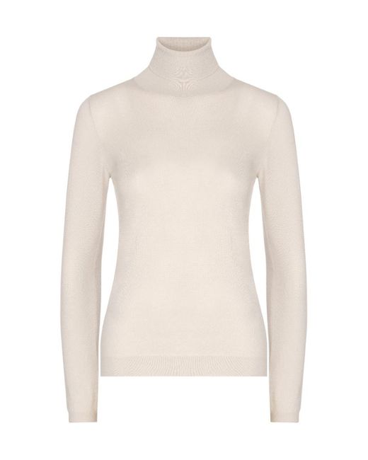 Brunello Cucinelli White Turtleneck Knitted Jumper
