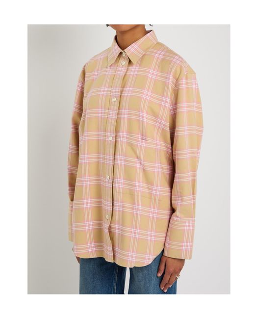 Rohe Pink Checked Flannel Overshirt
