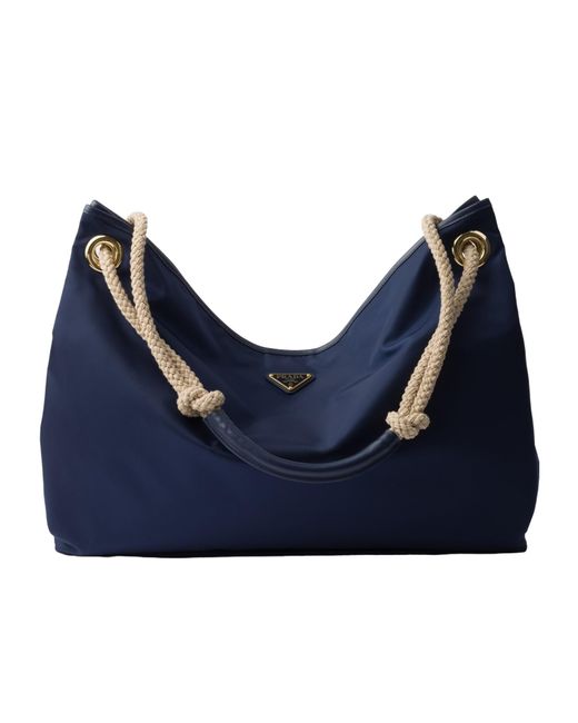 Prada Mariner Large Re-Nylon Shoulder Bag in Blue | Lyst