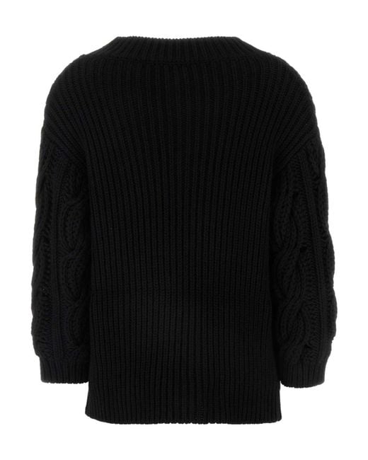 Valentino Black Crewneck Long-Sleeved Jumper