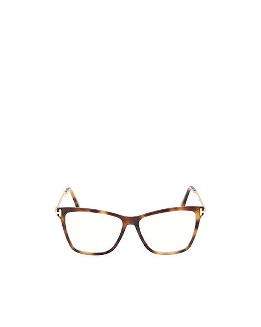 Tom Ford Metallic Full-Rimmed Plano Lenses