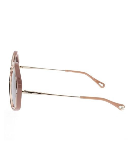 Chloé White Chloé Eyewear Geometrical Frame Sunglasses