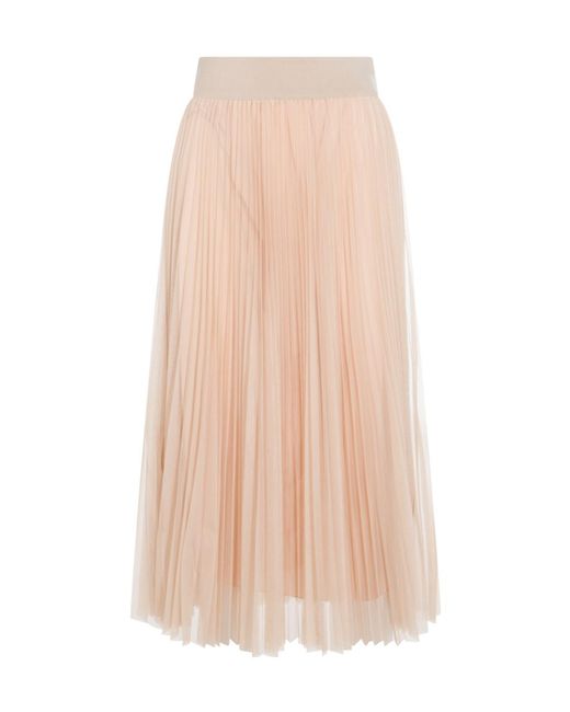 Fabiana Filippi Pink Tulle Pleated Midi Skirt