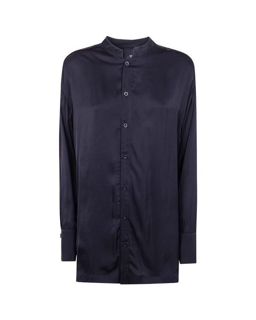Thom Krom Blue Raw Edge Shirt Dress