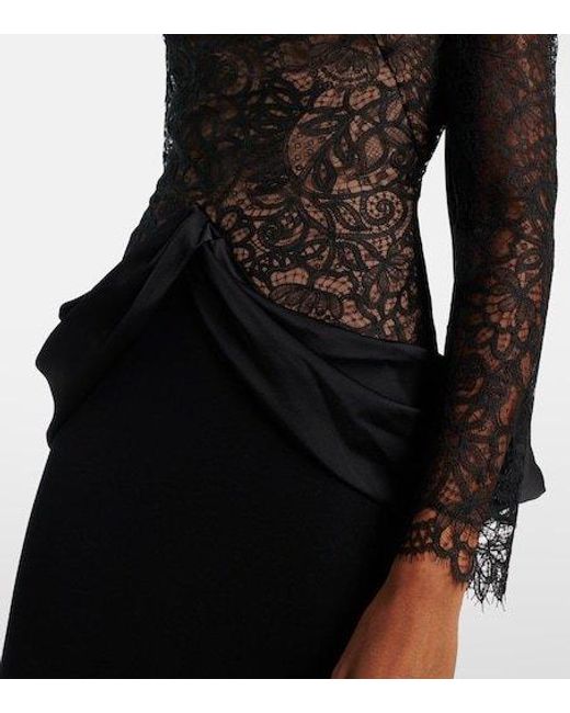 Safiyaa Black Serryna Lace Gown
