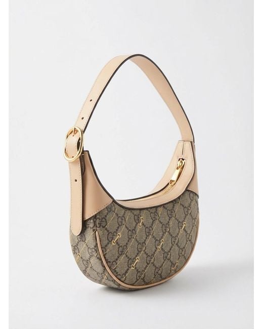 Gucci White Mini Ophidia Horsebit-Print Shoulder Bag