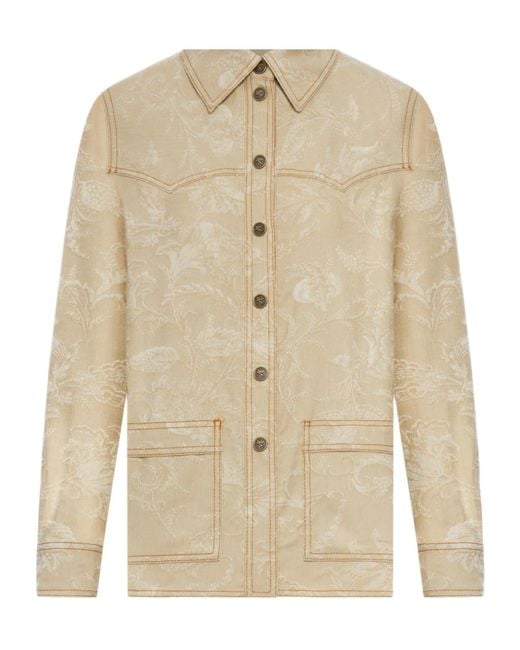 Etro Natural Single-Breasted Long-Sleeved Jacket