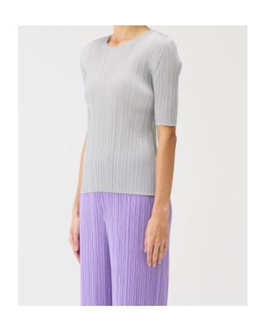 Pleats Please Issey Miyake Gray Slim Fit Top