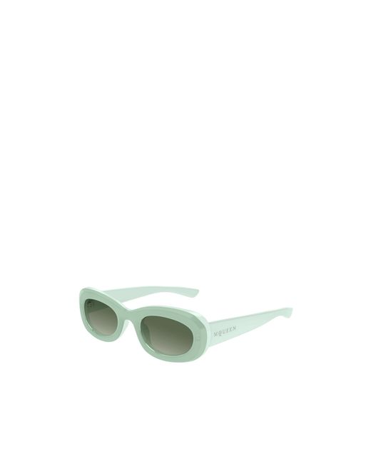 McQueen Green Eyewear Oval Frame Sunglasses