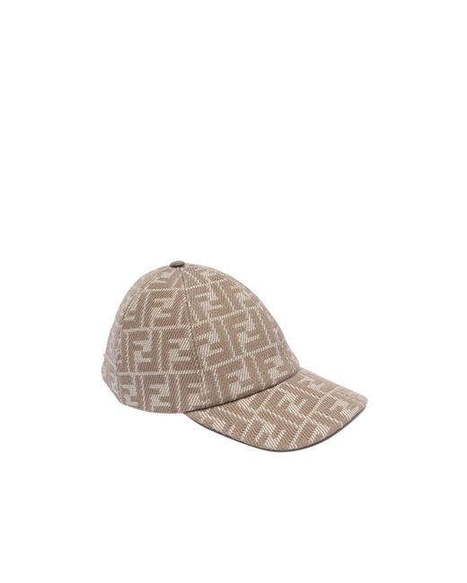 Fendi Natural Ff Jacquard Baseball Cap