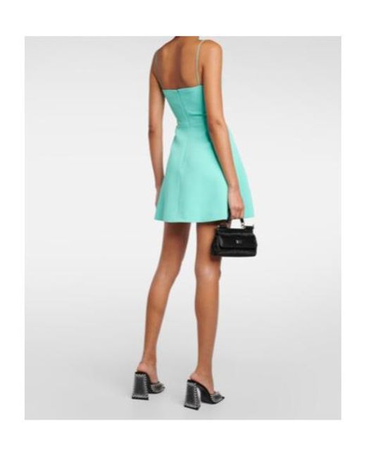 David Koma Blue Crystal-Embellished Minidress