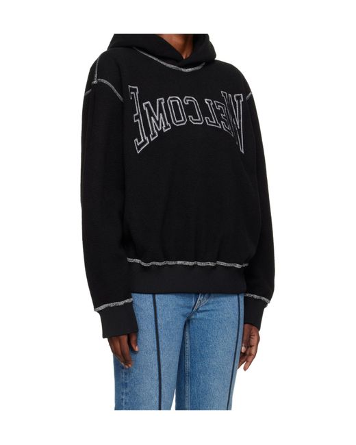 MM6 by Maison Margiela Black Long-Sleeved Hoodie