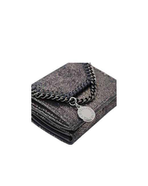 Stella McCartney Black Falabella Chain Trifold Wallet