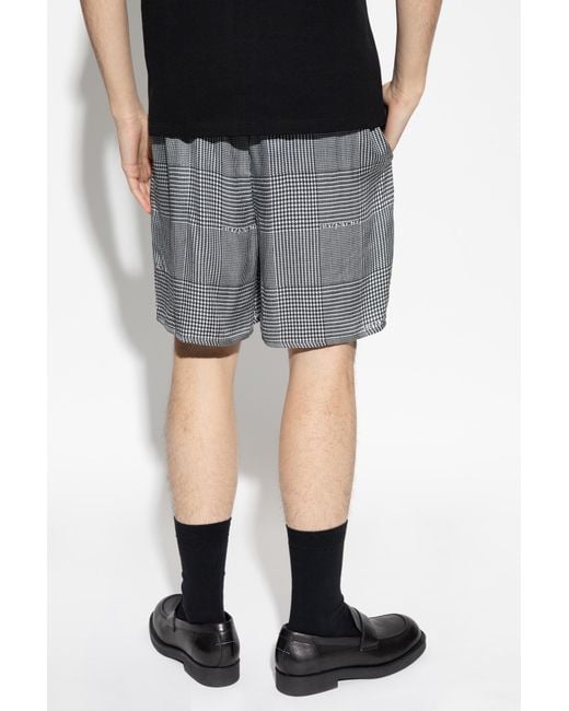 Balmain Gray Houndstooth Elasticated Shorts for men