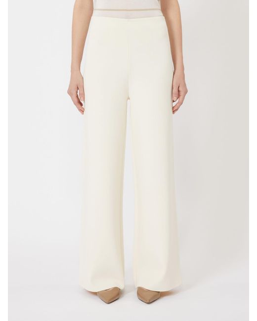 Max Mara White Strillo Crepe Knitted Trousers