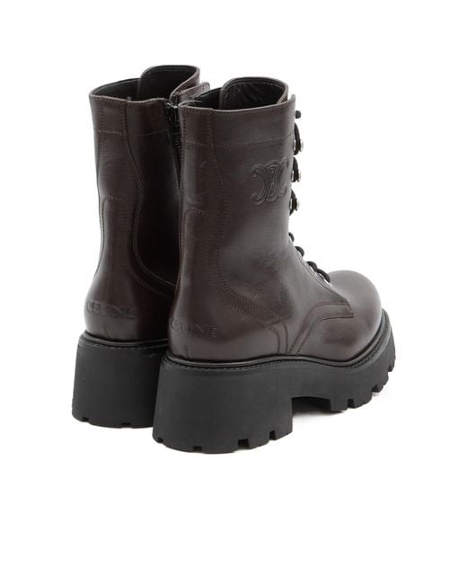 Céline Black Lacing Short Boots