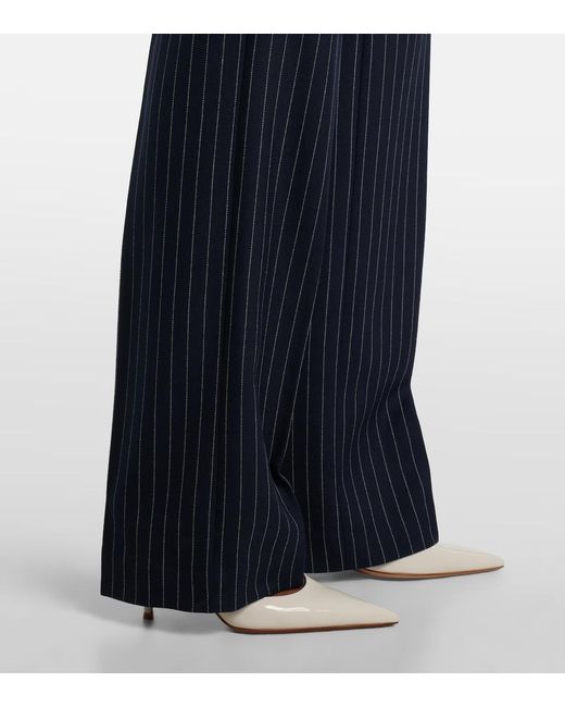 Mugler Blue Striped Casual Pants