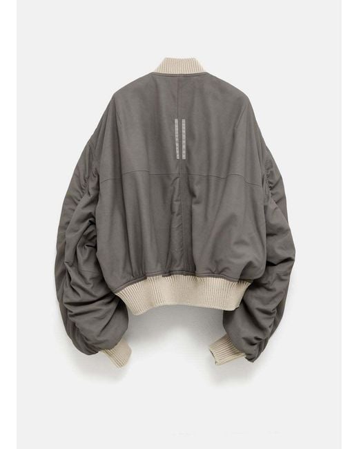 Rick Owens Gray Temple Secchia Oversized Bomber Jacket