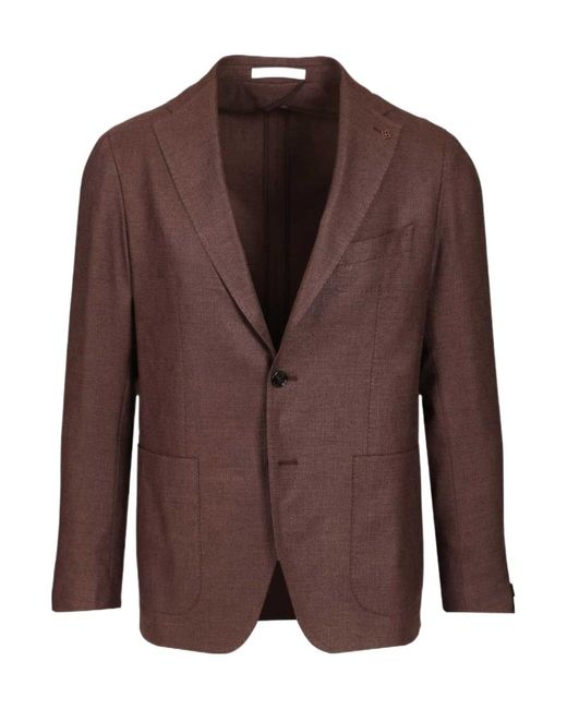 Tagliatore Brown Single-Breasted Long-Sleeved Jacket for men
