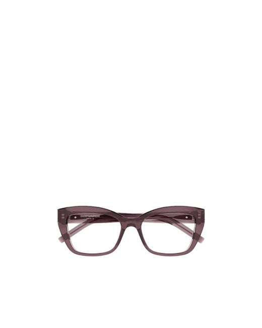 Saint Laurent White Eyewear Cat-Eye Frame Glasses