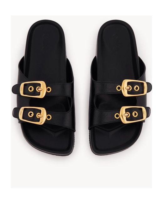 Chloé Black Chloé Polly Slip-On Sandals