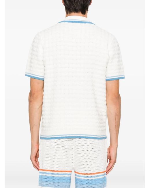 Casablanca White Logo Patch Polo Shirt for men