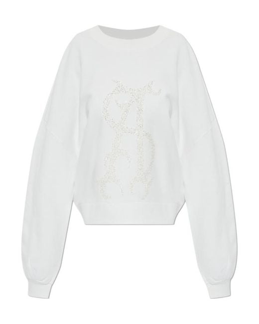 AllSaints White Crew Neck Long-Sleeved Sweatshirt