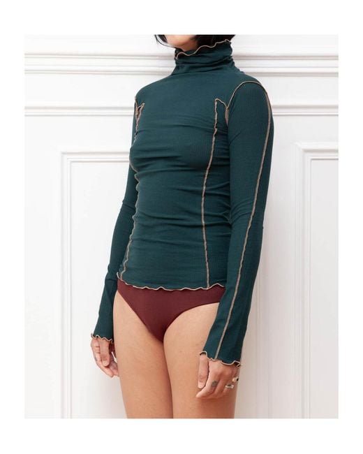 Baserange Blue Long-Sleeved Turtleneck Sweater